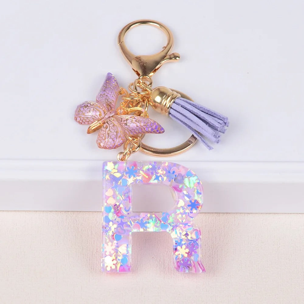 🔥Butterfly Letter Keychain Tassel Design Vibrant Durable Lightweight Gift